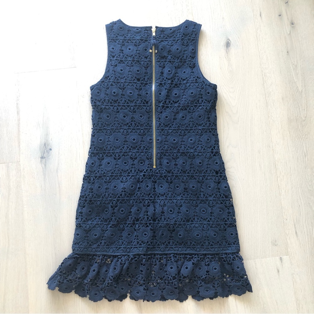 Juicy Couture Daisy Guipure Navy Crochet Ruffle Dress - Picture 3 of 11